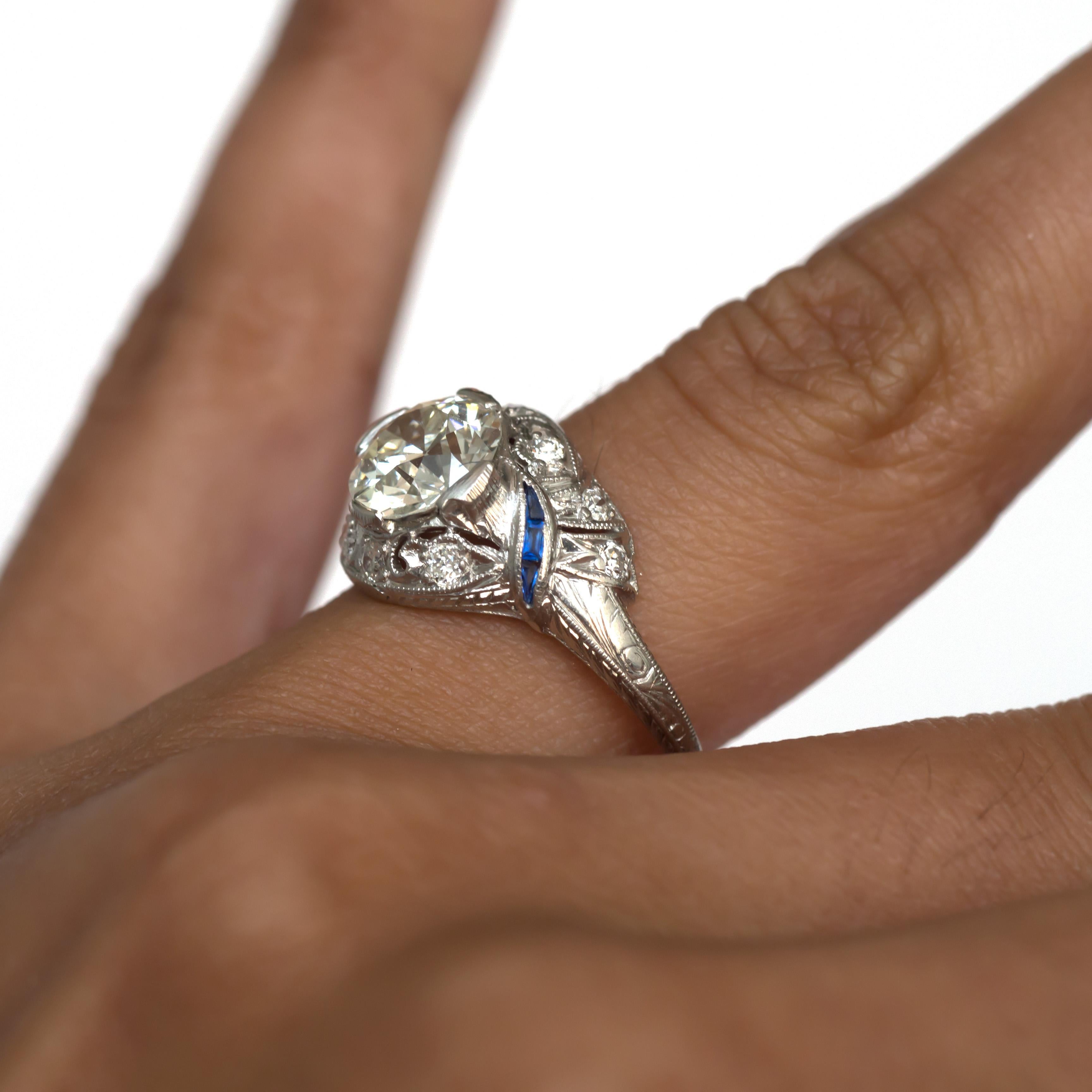 GIA Certified 1.61 Carat Diamond Platinum Engagement Ring For Sale 2
