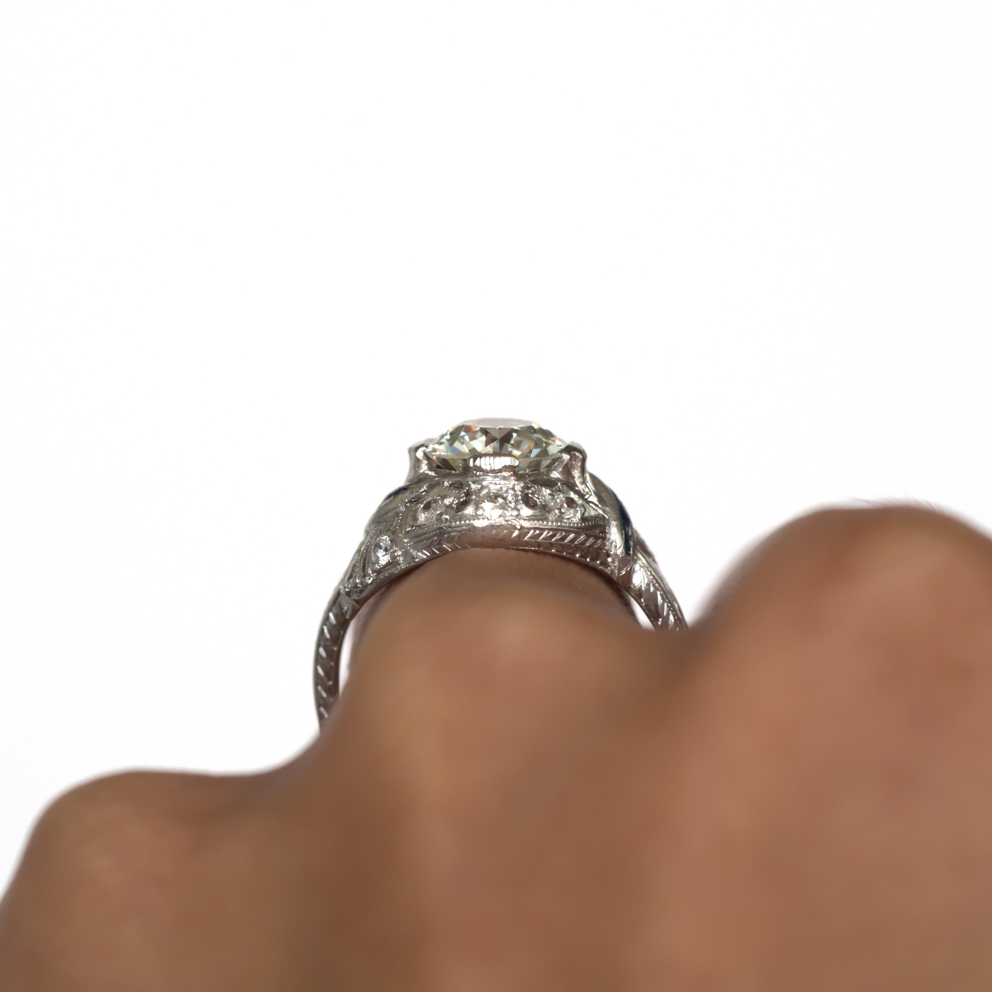 GIA Certified 1.61 Carat Diamond Platinum Engagement Ring For Sale 3