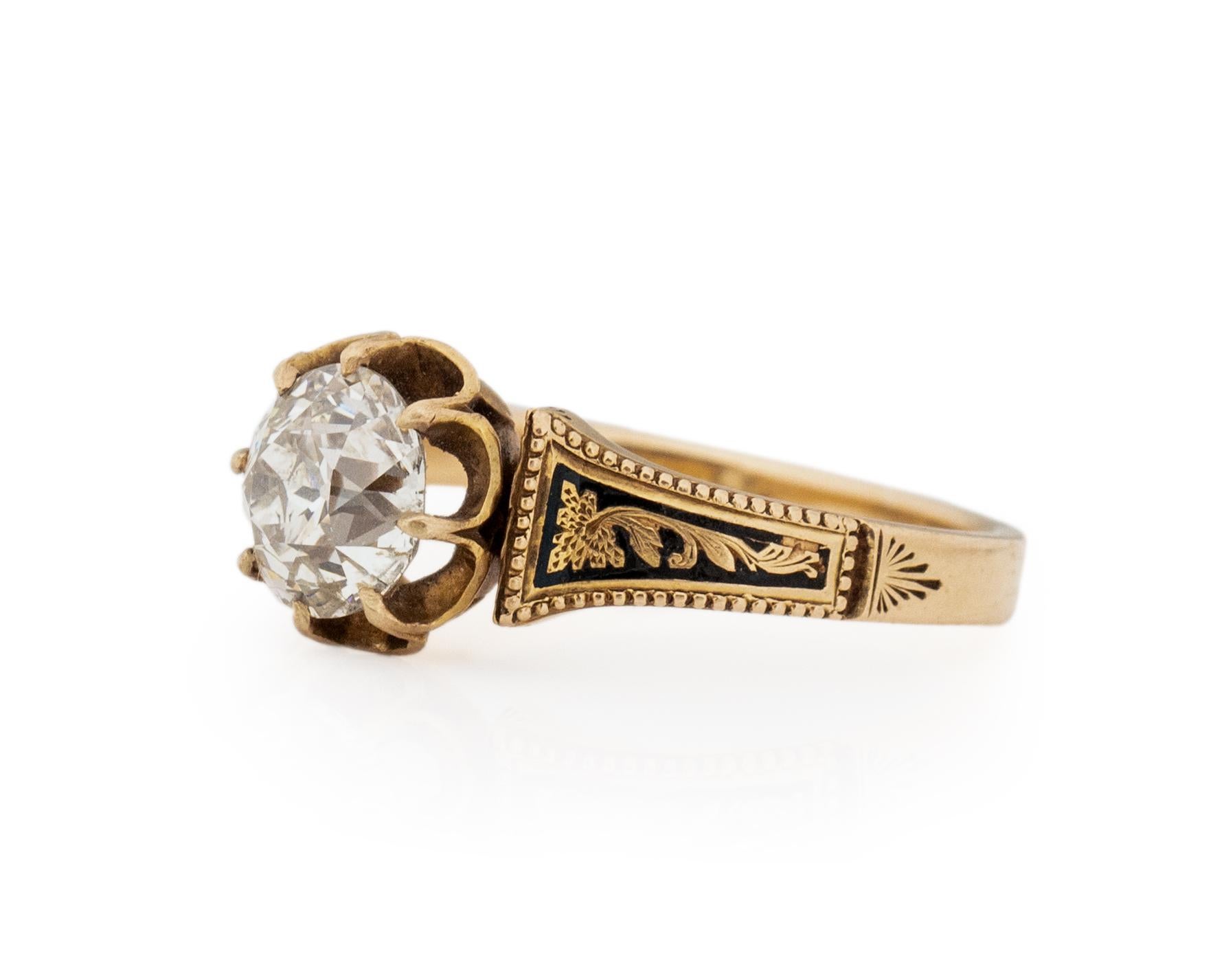 Old European Cut GIA Certified 1.61 Carat Edwardian Diamond Platinum Engagement Ring For Sale