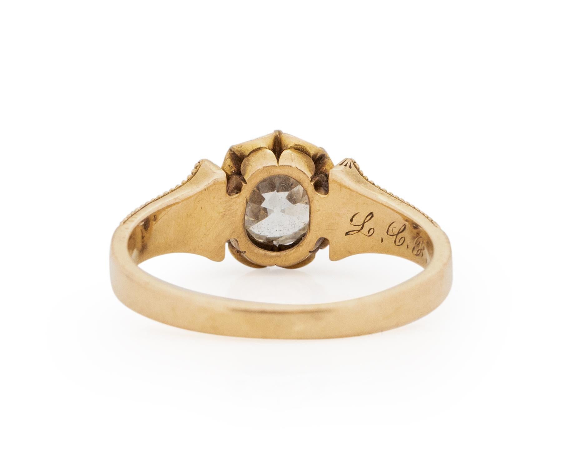 GIA Certified 1.61 Carat Edwardian Diamond Platinum Engagement Ring In Good Condition For Sale In Atlanta, GA