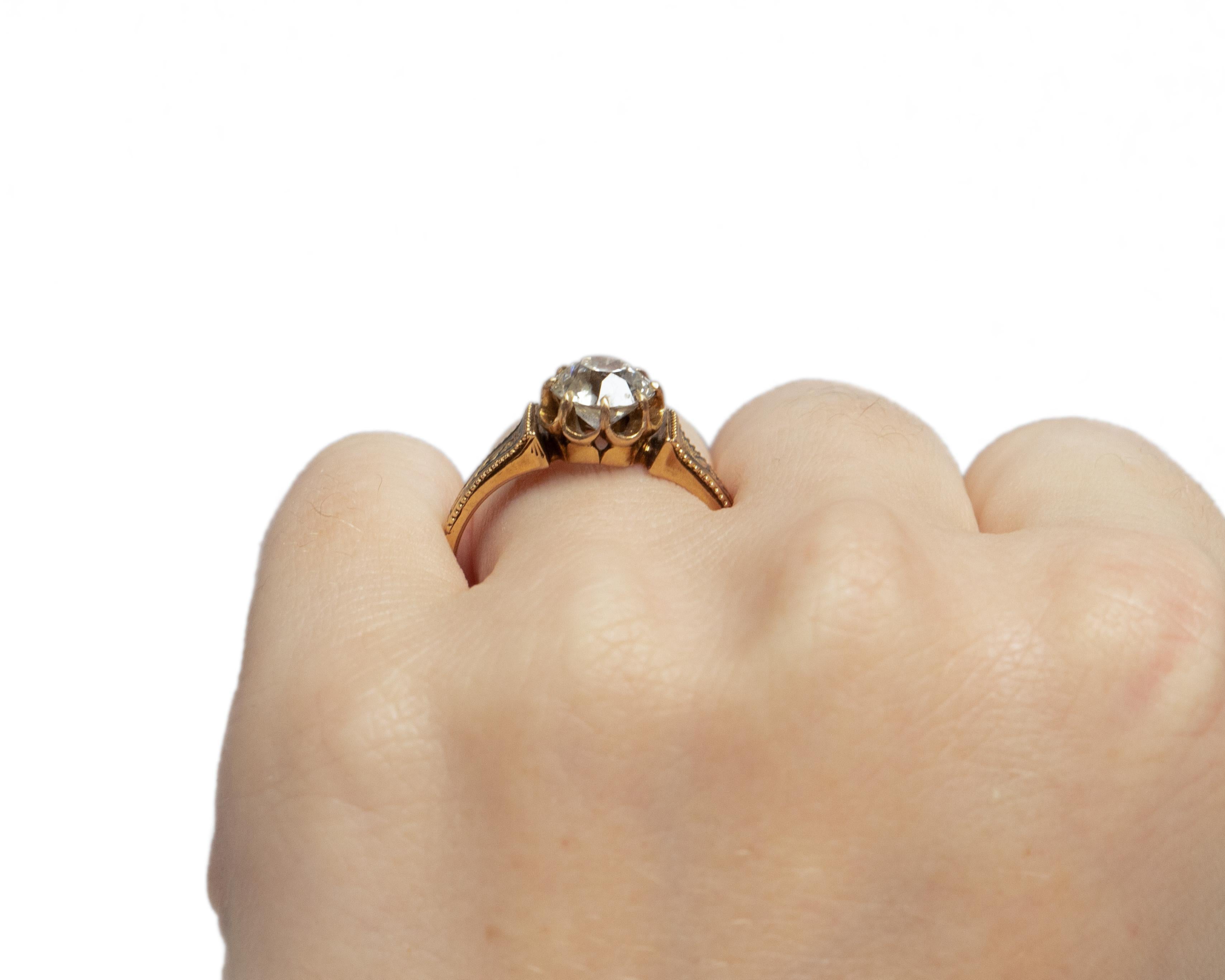 GIA Certified 1.61 Carat Edwardian Diamond Platinum Engagement Ring For Sale 1