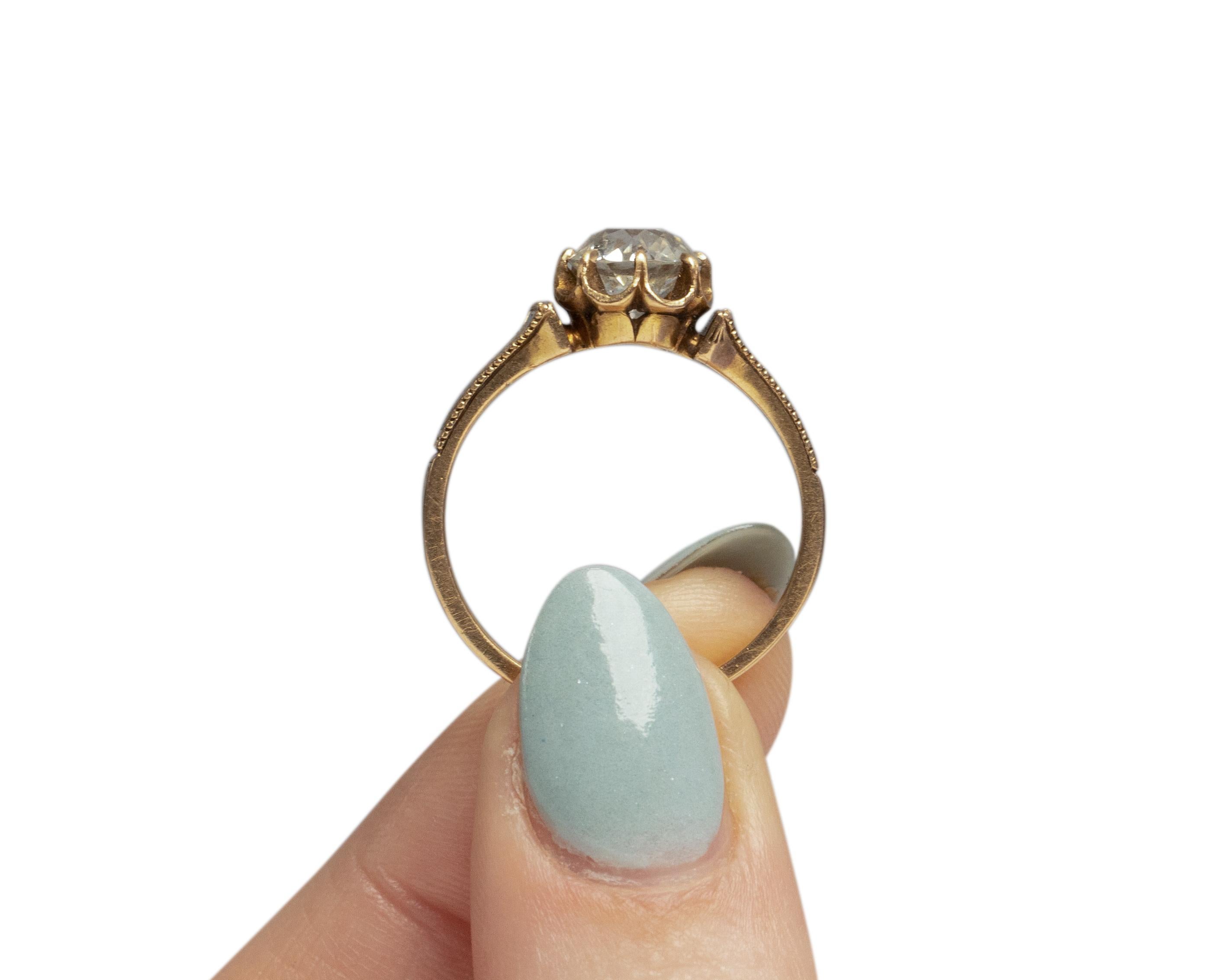 GIA Certified 1.61 Carat Edwardian Diamond Platinum Engagement Ring For Sale 3