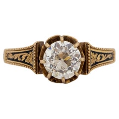 Antique GIA Certified 1.61 Carat Edwardian Diamond Platinum Engagement Ring