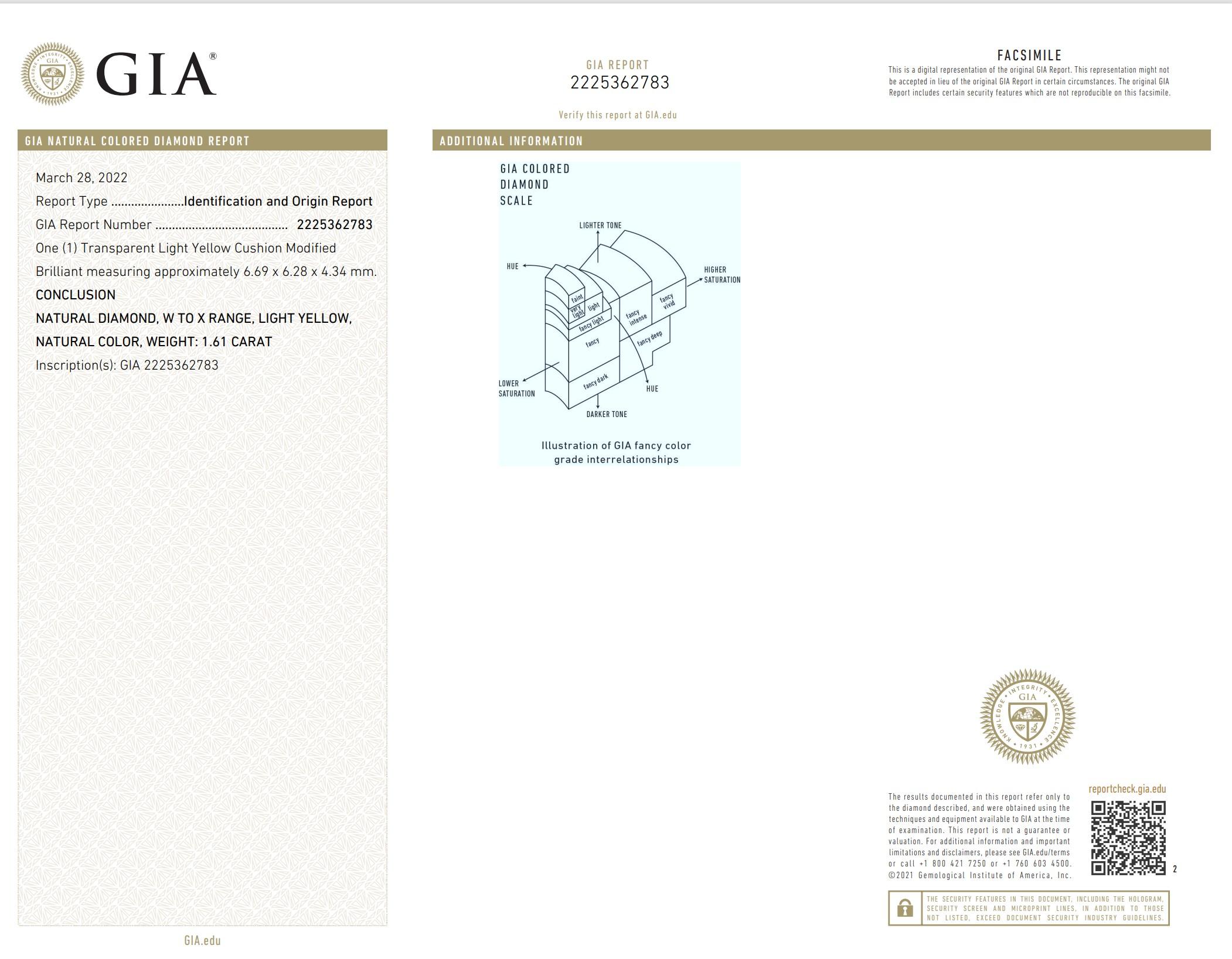 GIA Certified 1.61 Carat W - X Colour Diamond For Sale 1