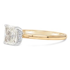 Anello di fidanzamento solitario con diamante a taglio radiante certificato GIA da 1.61 carati