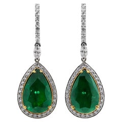GIA Certified 16.17 Carat Emerald Dangle Earrings