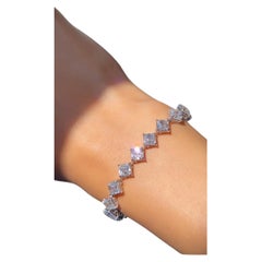 Bracciale Tennis Dimond 18K WG 16.17 Carati Taglio Smeraldo Quadrato