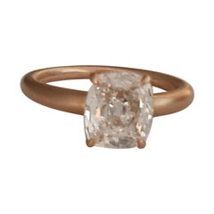 GIA Certified 1.62 Carat Cushion Cut Diamond Ring