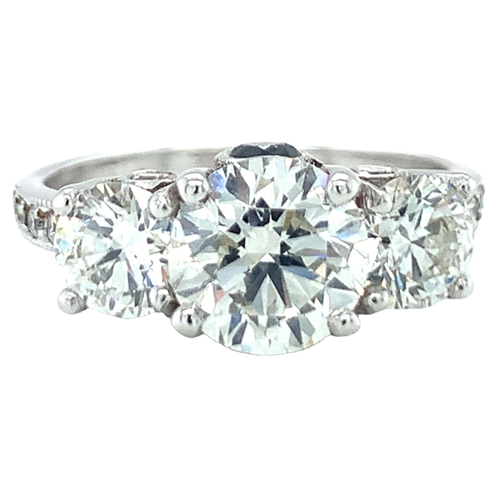 GIA Certified 1.62 Carat Diamond 18K White Gold Engagement Ring