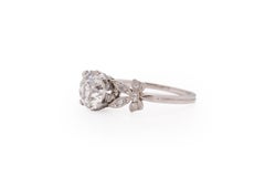 GIA Certified 1.62 Carat Edwardian Diamond Platinum Engagement Ring