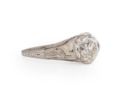 GIA Certified 1.62 Carat Edwardian Diamond Platinum Engagement Ring