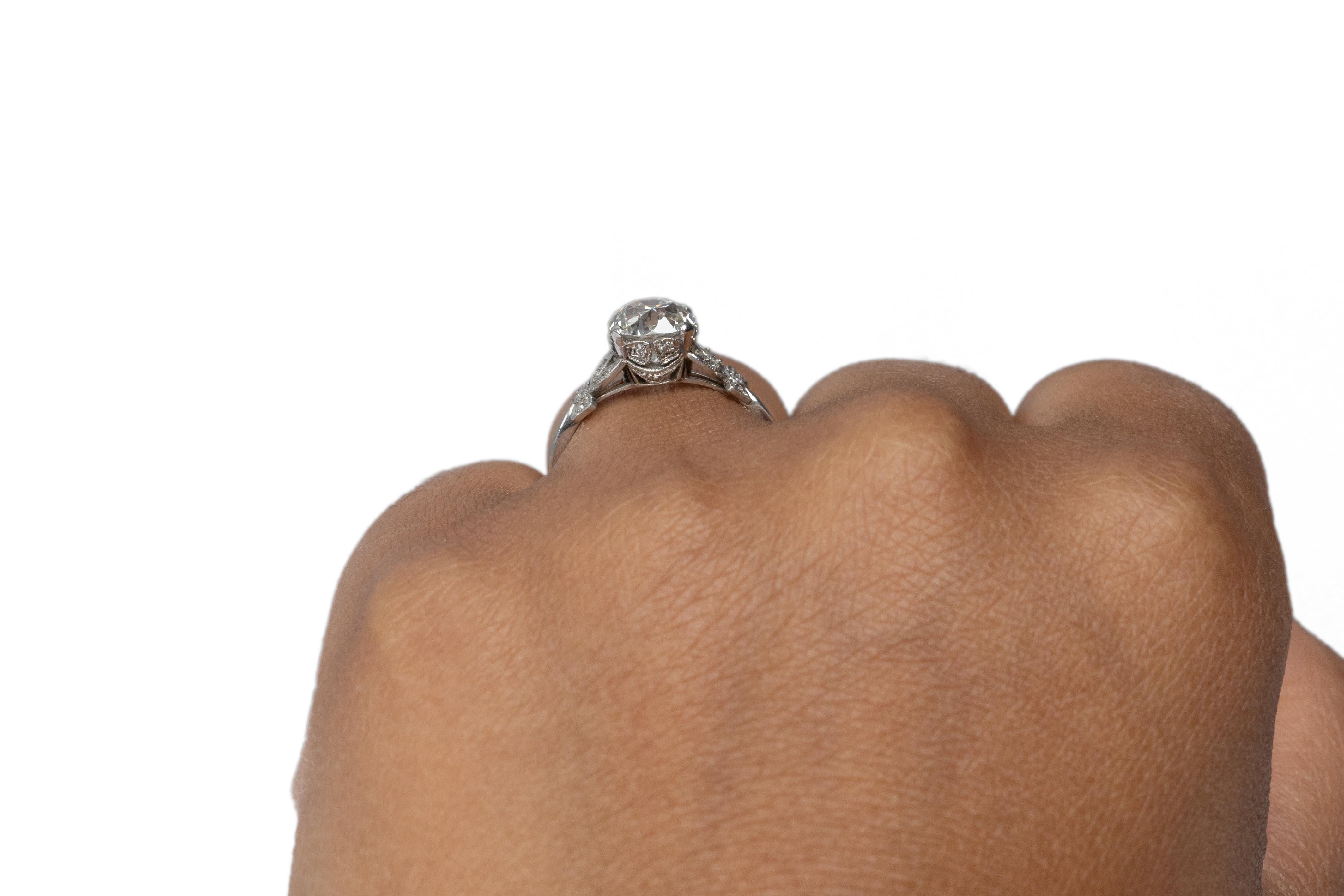 Bague de fiançailles en platine avec diamant édouardien de 1,62 carat certifié par le GIA Pour femmes en vente