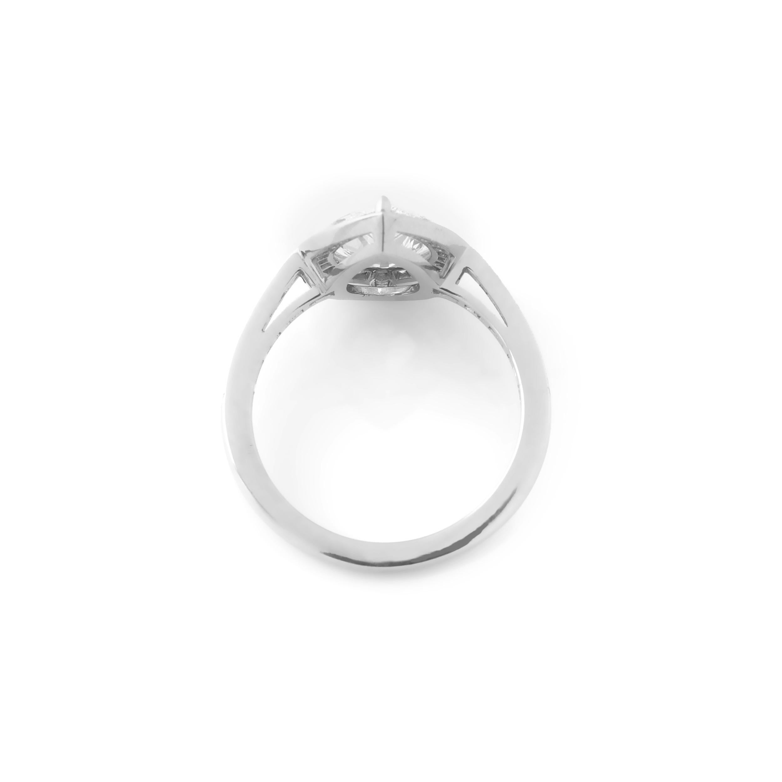 Taille poire Bague en diamant taille poire ancienne de 1,62 carat G VVS1 certifié par le GIA en vente