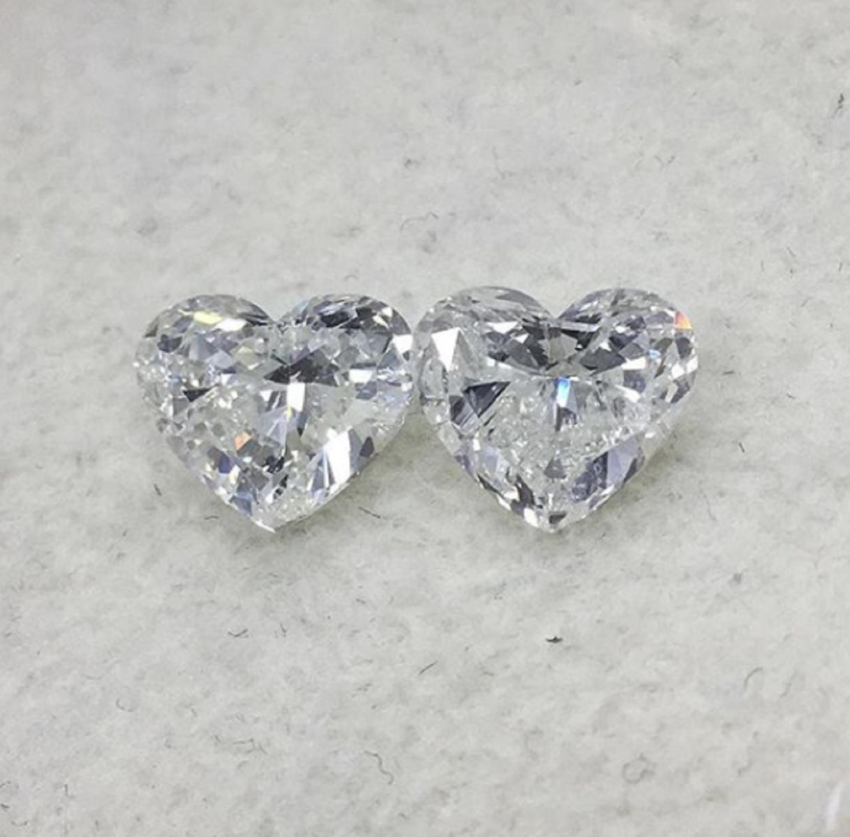GIA Certified 1.55 Carat Heart Shape Diamond Studs 