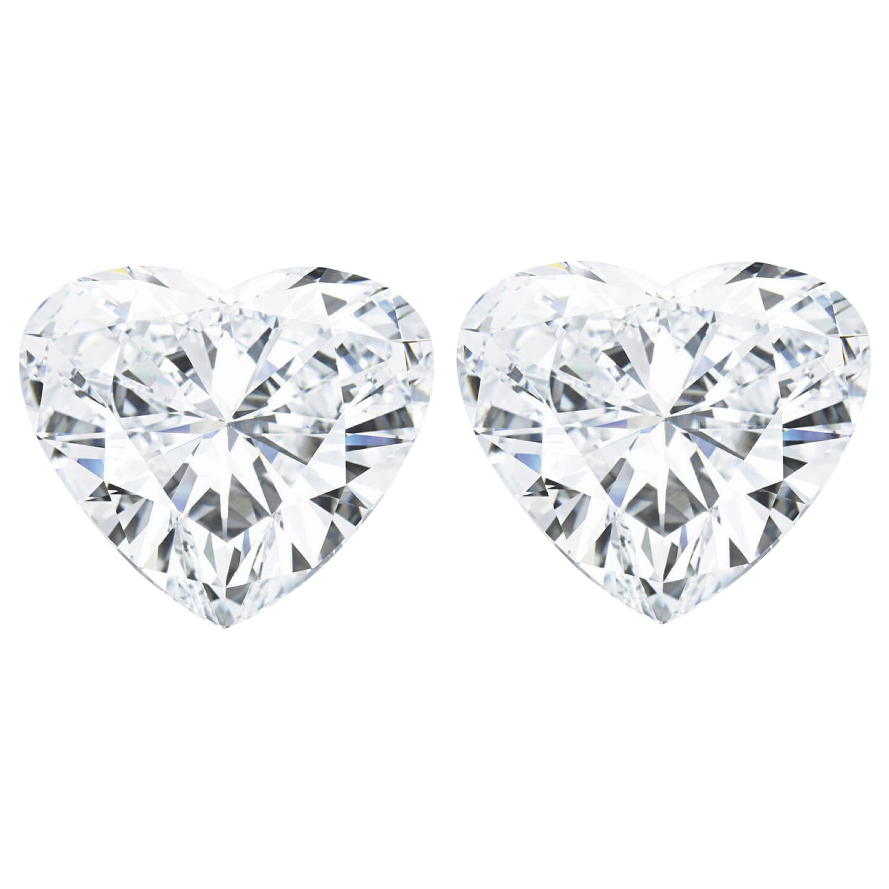 GIA Certified 1.55 Carat Heart Shape Diamond Studs