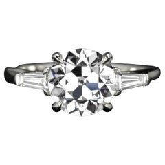 GIA Certified 1.62 Carat Old European Cut Diamond Engagement Ring D Color