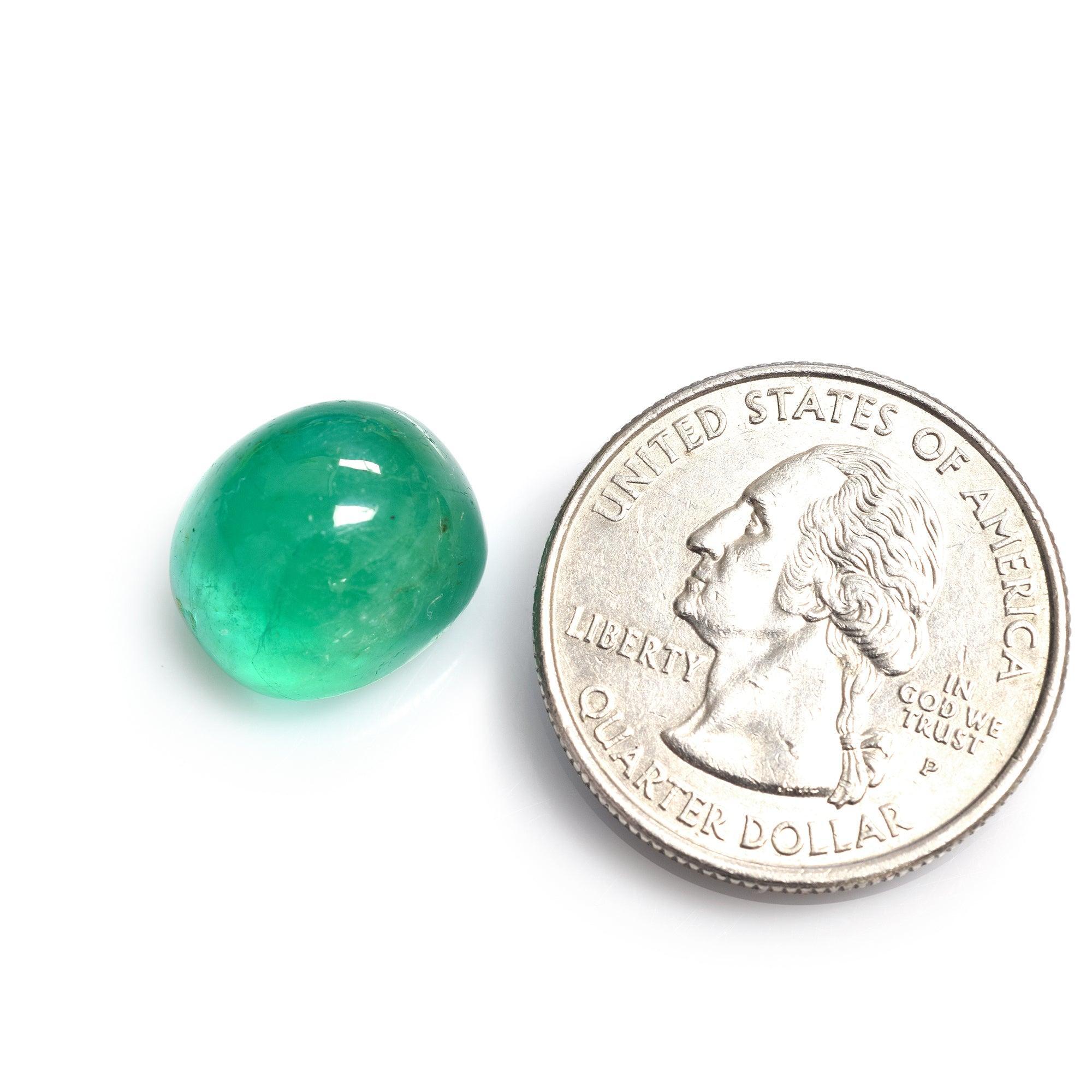  Émeraude verte translucide non sertie en coussin avec double cabochon certifiée GIA de 16,23 carats Pour femmes 