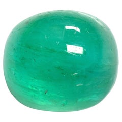 Émeraude verte translucide non sertie en coussin avec double cabochon certifiée GIA de 16,23 carats