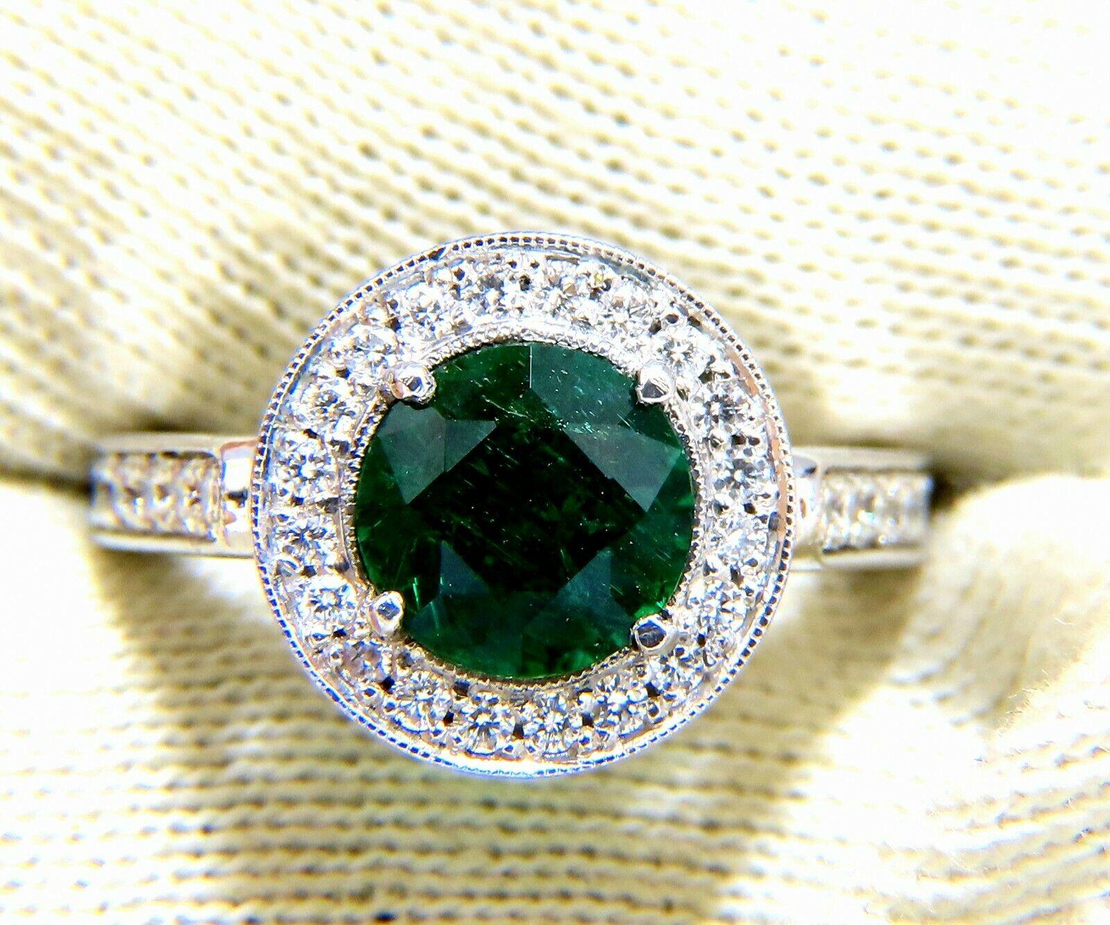 GIA Certified 1.62ct Natural Emerald Diamonds Ring 14kt 'F1' For Sale 1