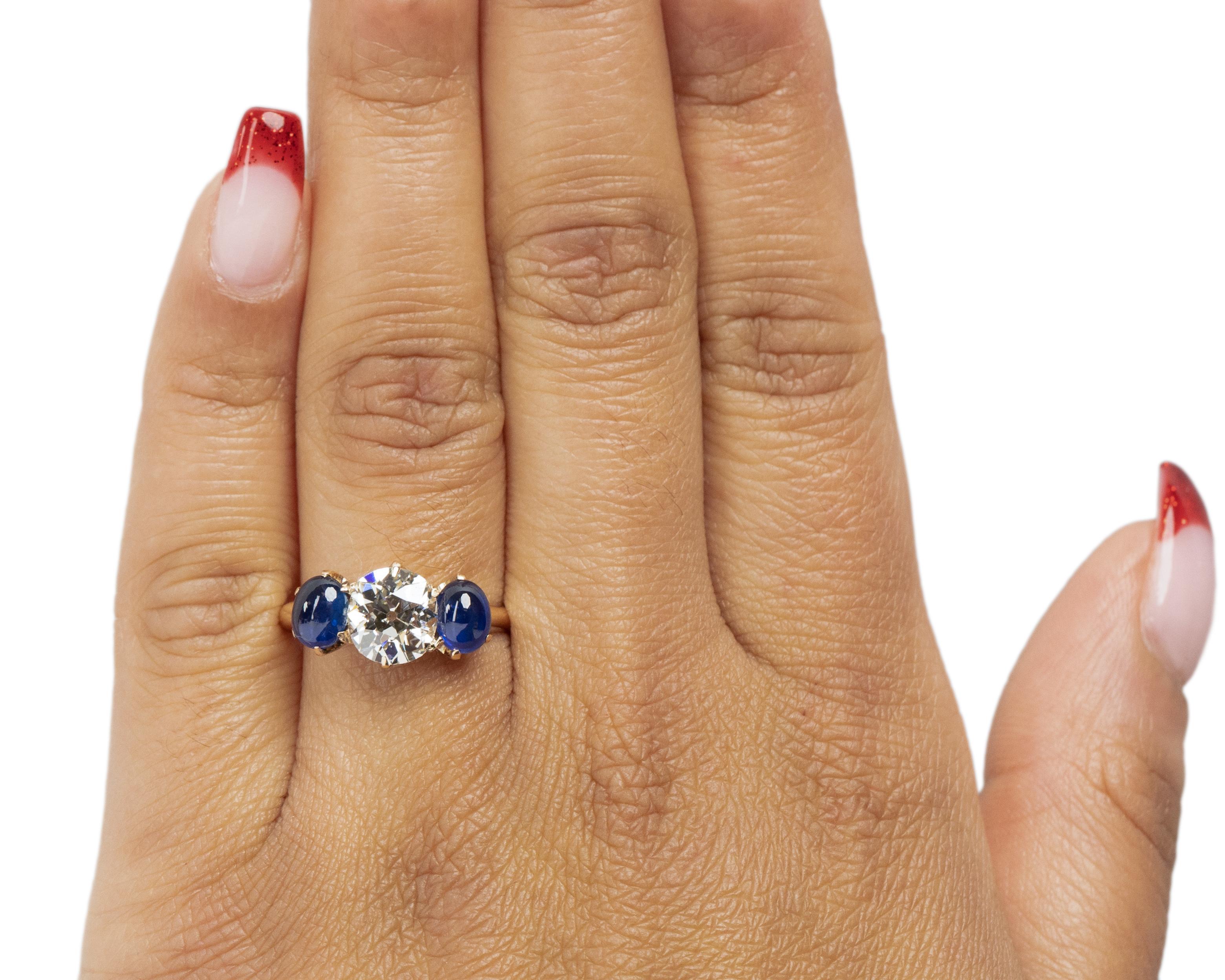 GIA Certified 1.63 Carat Art Deco Diamond 14 Karat Yellow Gold Engagement Ring In Good Condition For Sale In Atlanta, GA