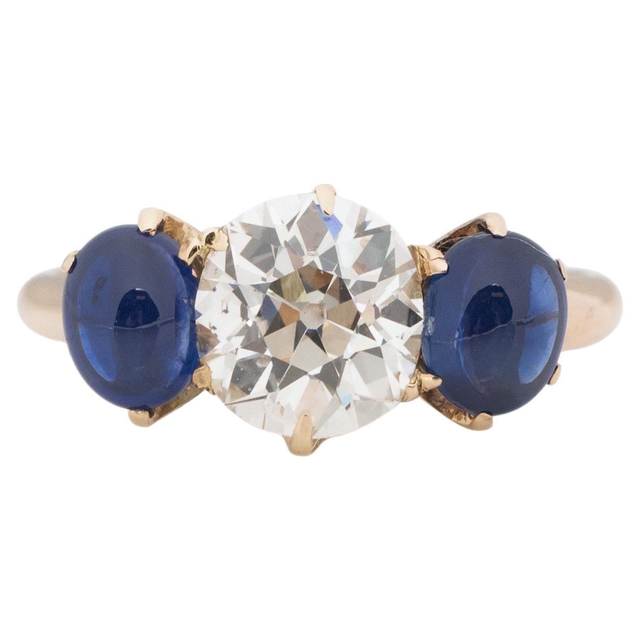 GIA Certified 1.63 Carat Art Deco Diamond 14 Karat Yellow Gold Engagement Ring For Sale