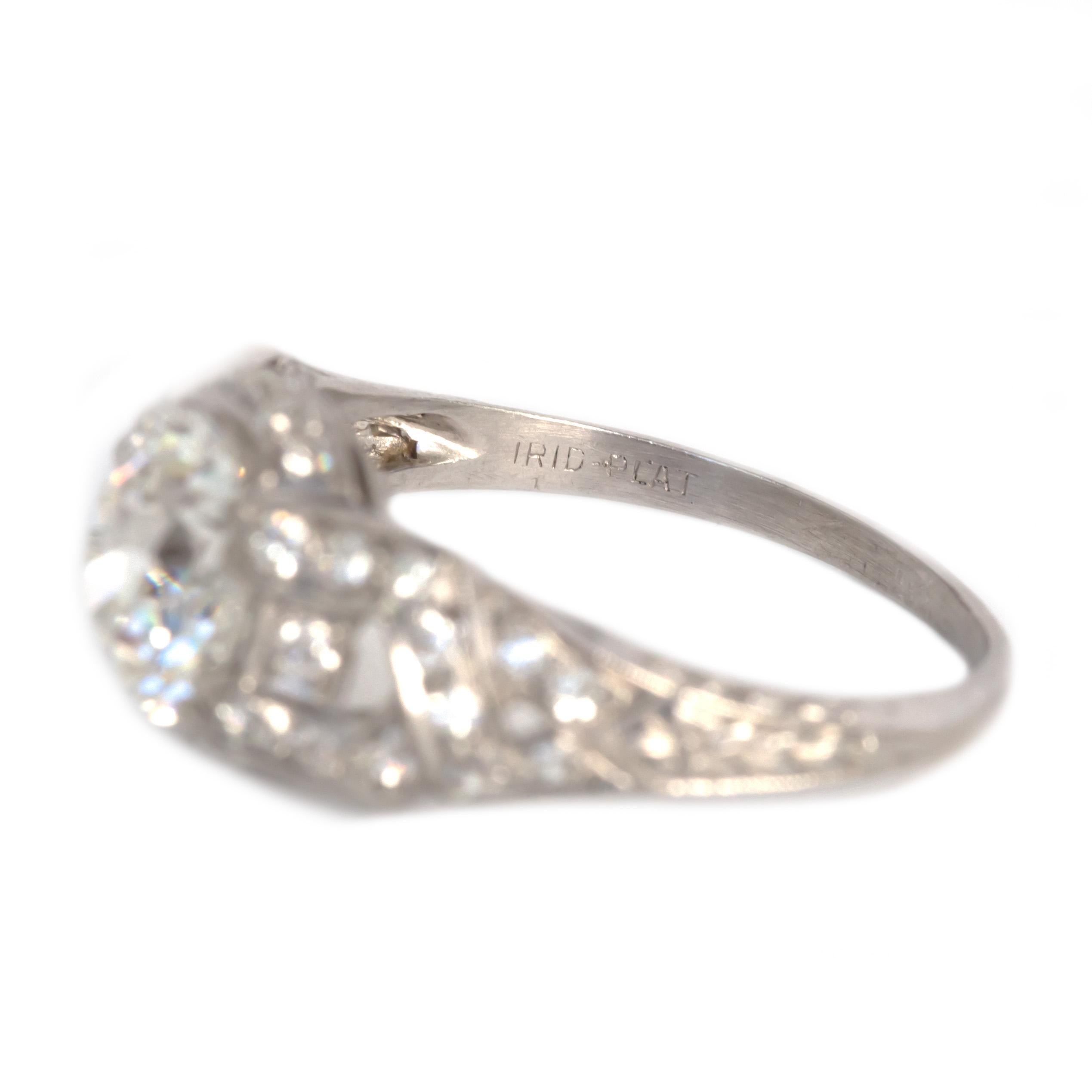 GIA Certified 1.63 Carat Diamond Platinum Engagement Ring In Good Condition In Atlanta, GA