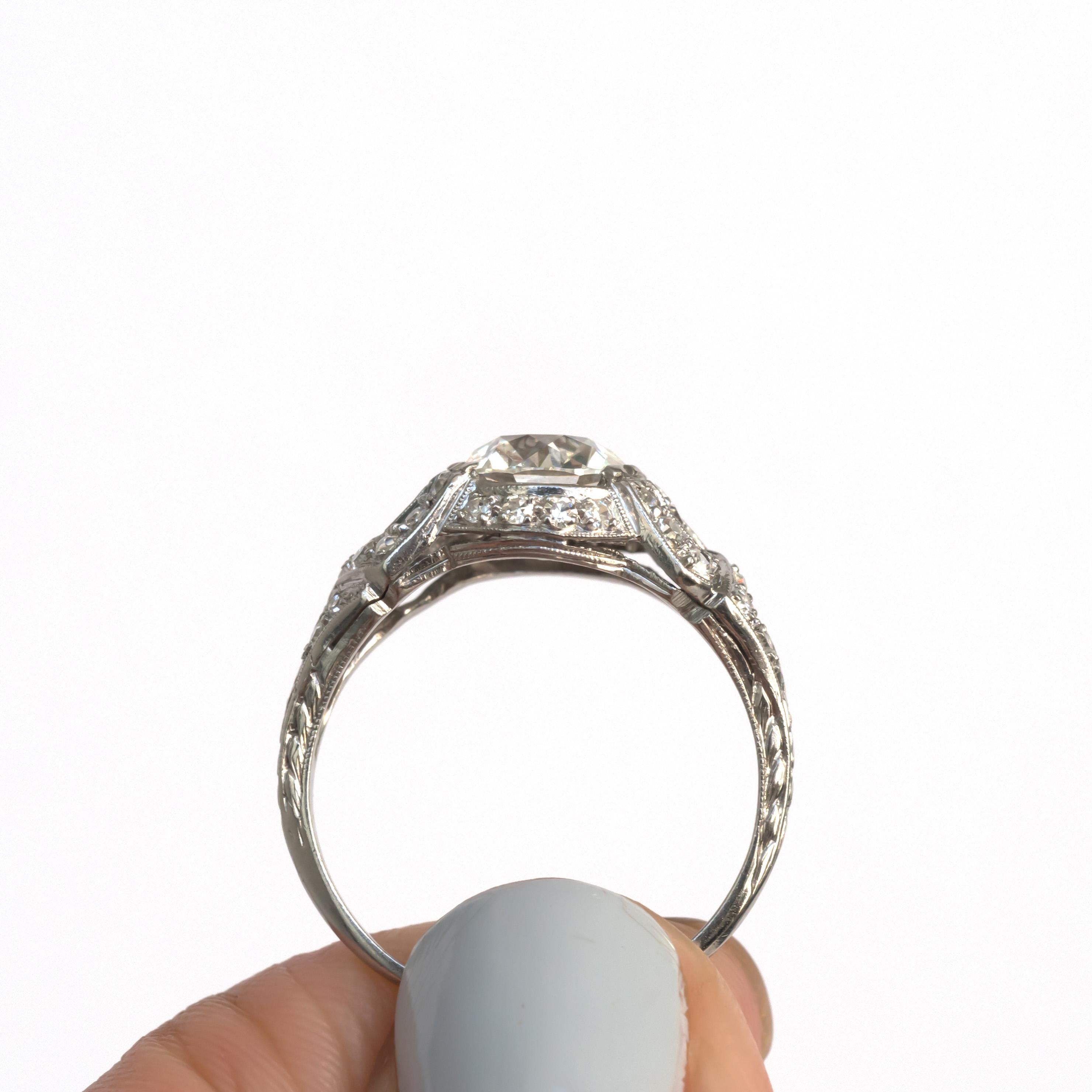 Women's or Men's GIA Certified 1.63 Carat Diamond Platinum Engagement Ring