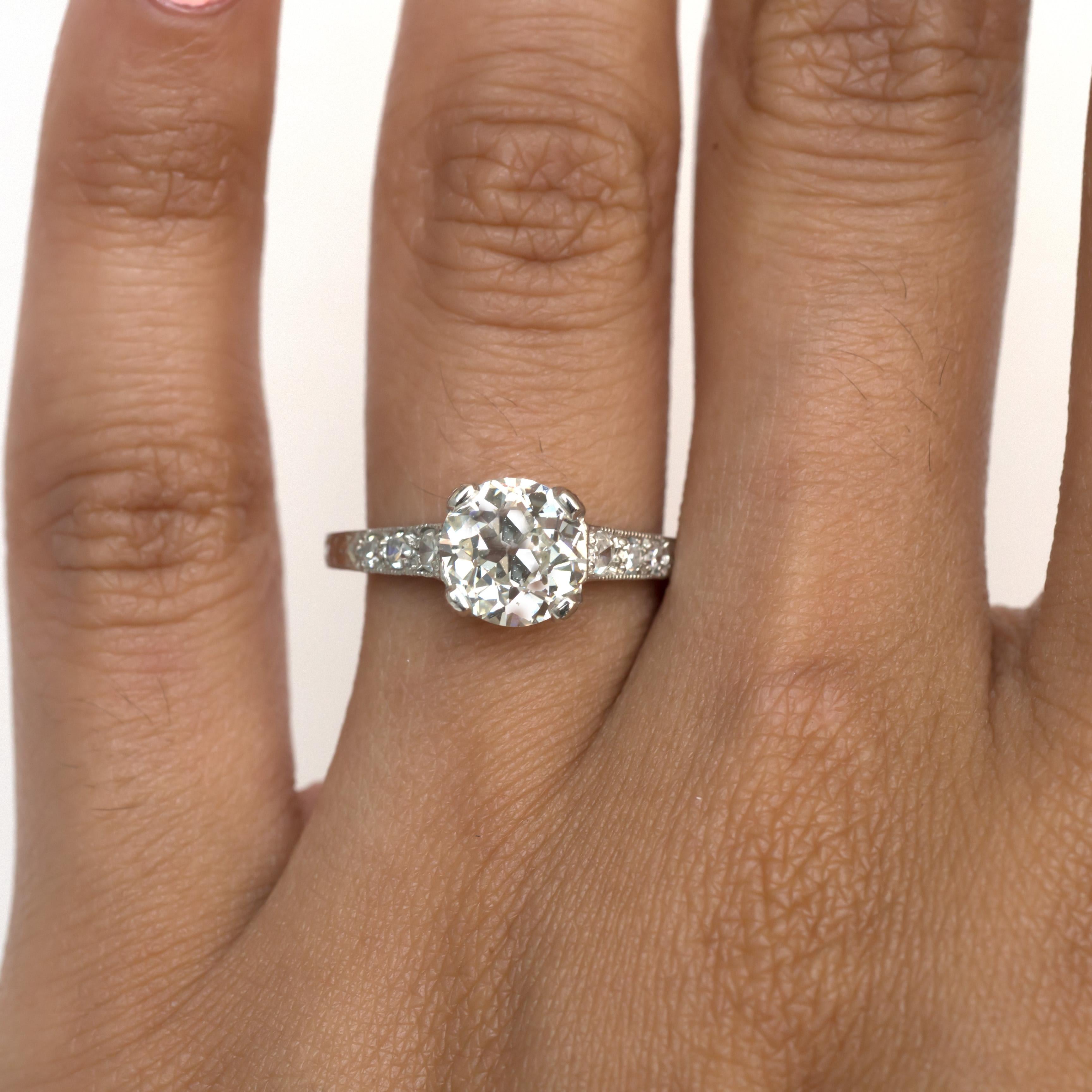 Women's GIA Certified 1.63 Carat Diamond Platinum Engagement Ring