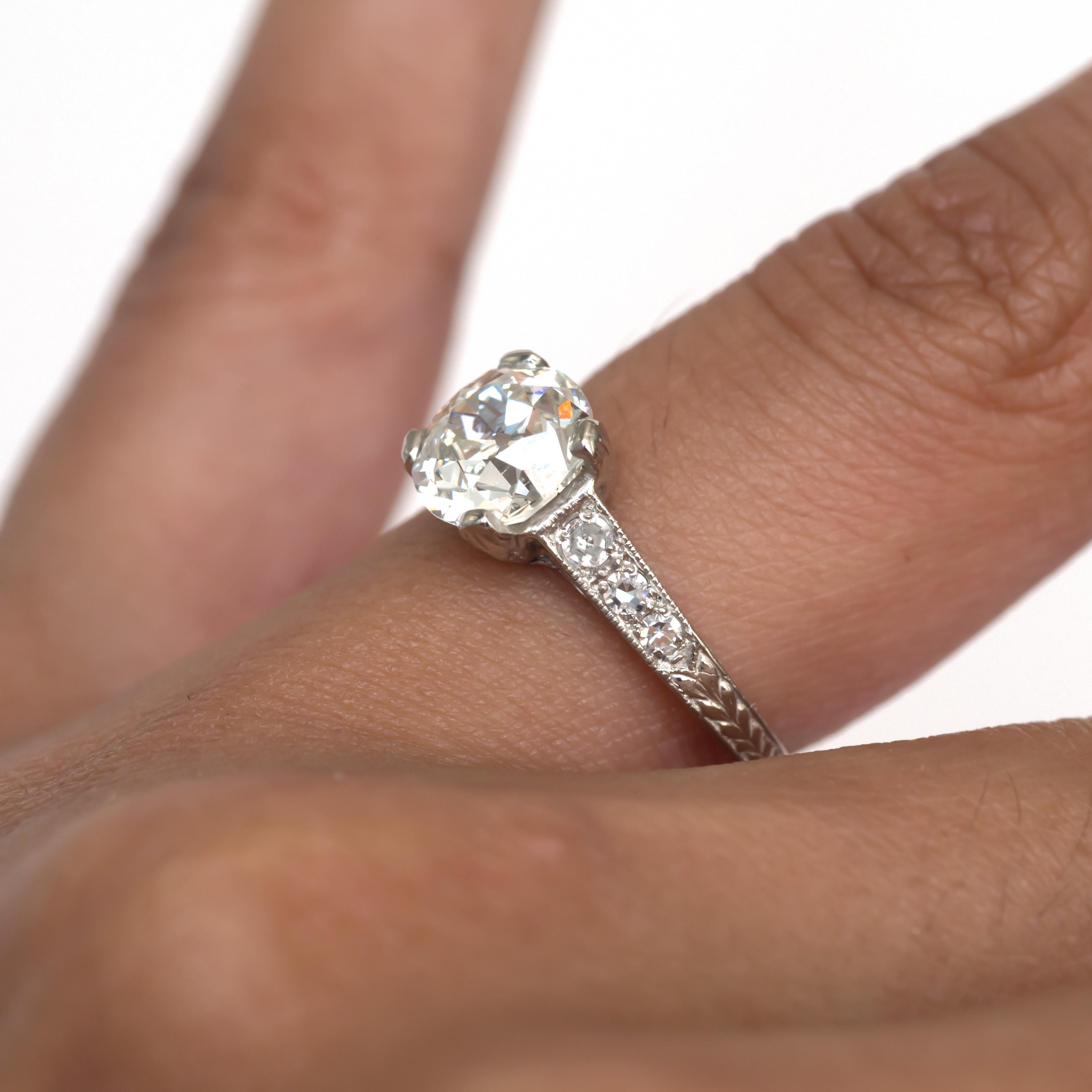 GIA Certified 1.63 Carat Diamond Platinum Engagement Ring 1