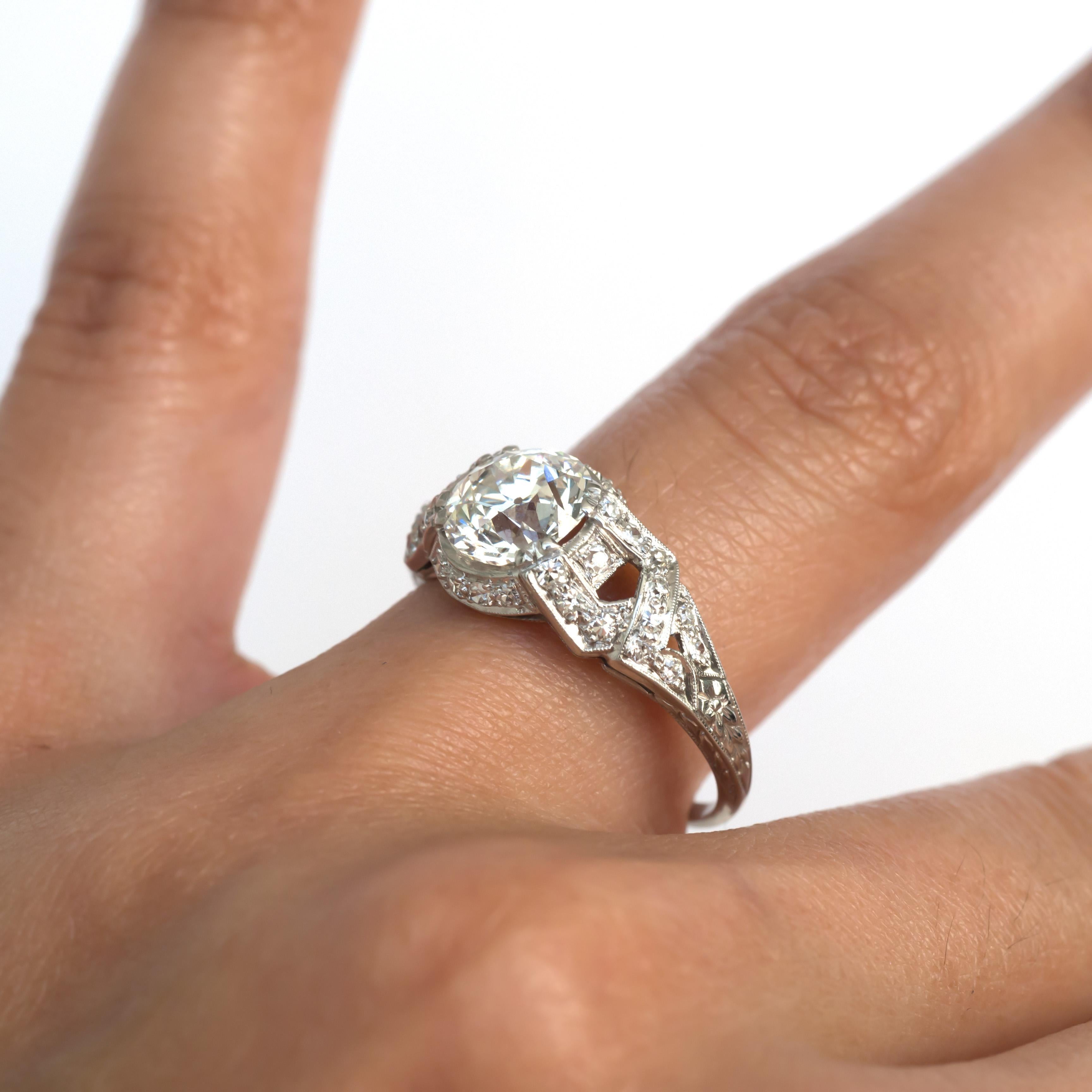 GIA Certified 1.63 Carat Diamond Platinum Engagement Ring 2