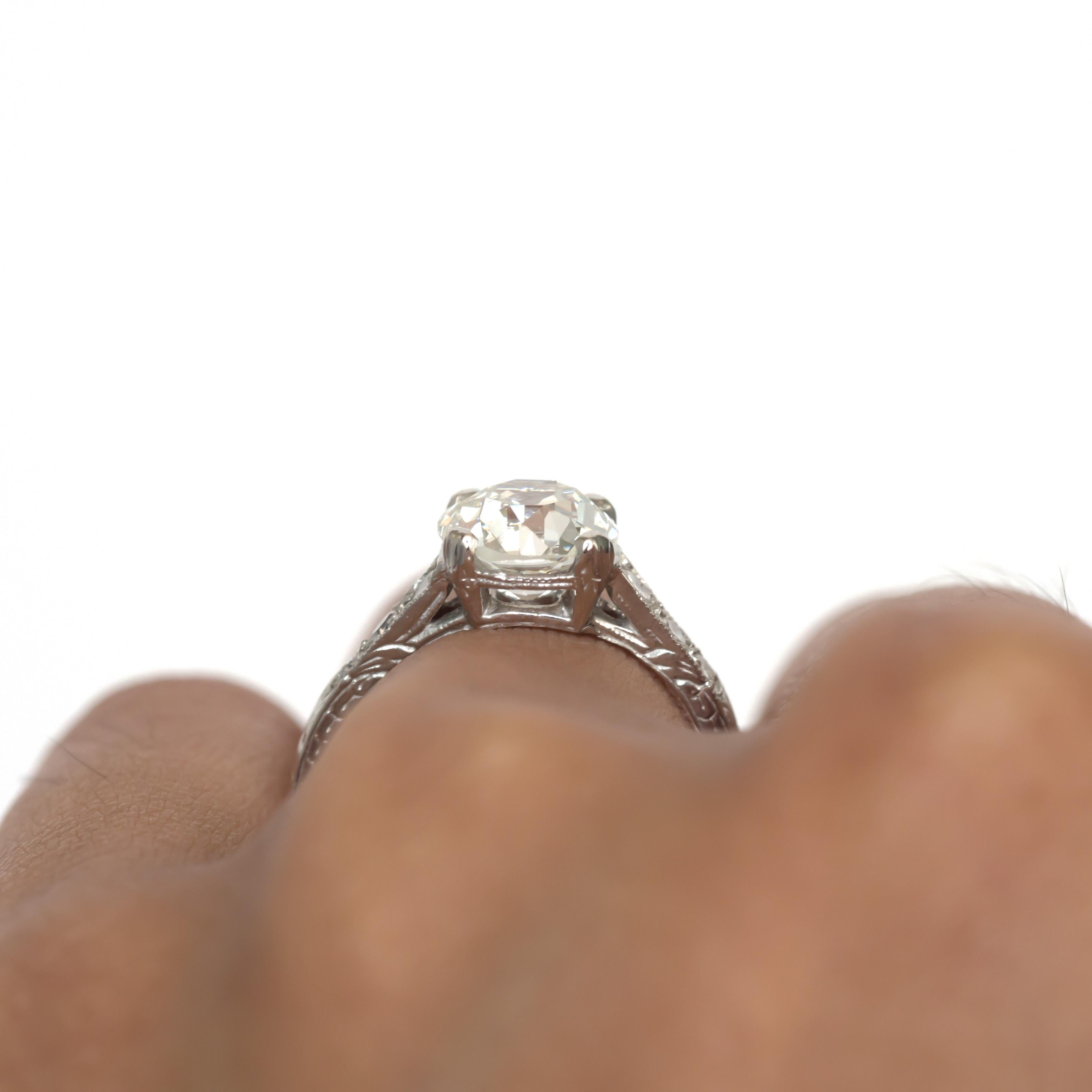 GIA Certified 1.63 Carat Diamond Platinum Engagement Ring 2