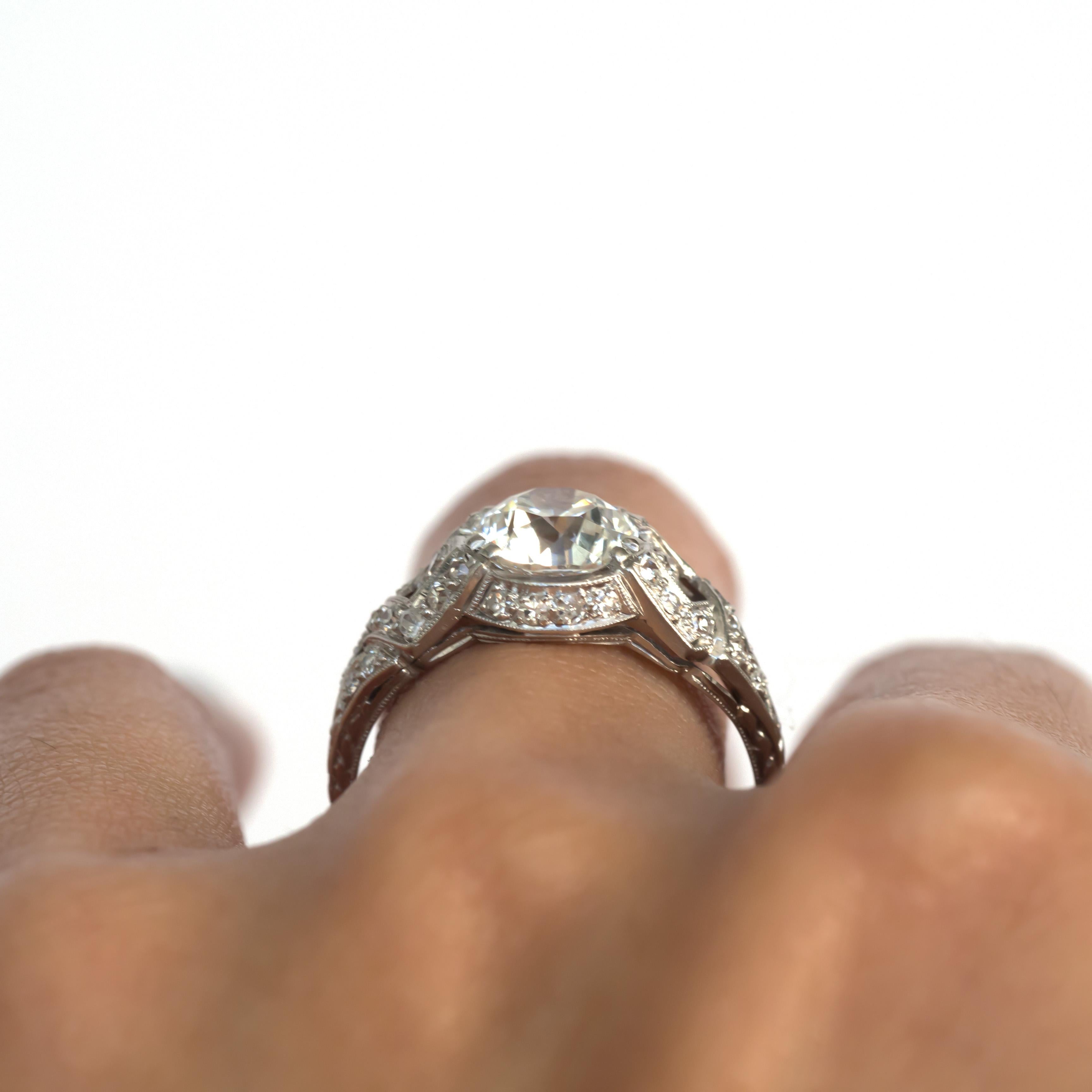 GIA Certified 1.63 Carat Diamond Platinum Engagement Ring 3