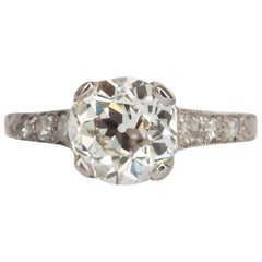 GIA Certified 1.63 Carat Diamond Platinum Engagement Ring