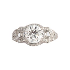 GIA Certified 1.63 Carat Diamond Platinum Engagement Ring