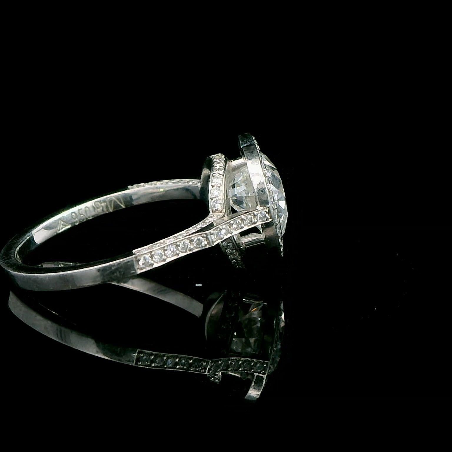Bague en or 18 carats avec diamant en forme de cœur de 1,63 carat certifié GIA en vente 4