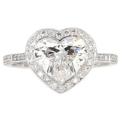 Anello in oro 18K con diamante a forma di cuore da 1,63 carati certificato GIA