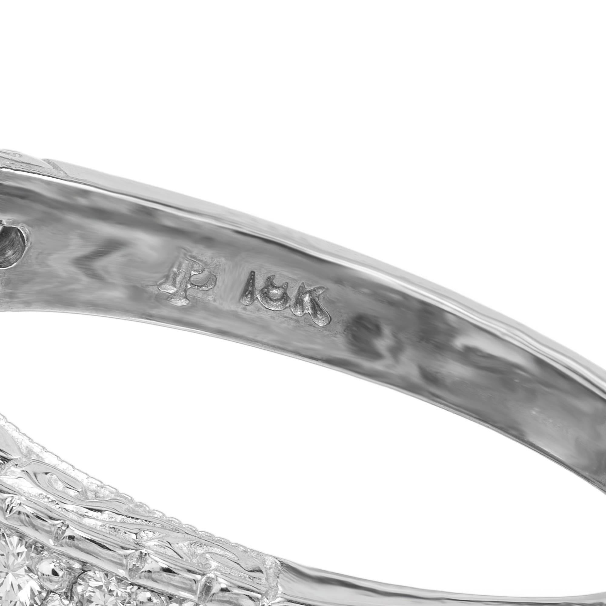 Anillo de compromiso de oro blanco con halo de diamantes turmalina de 1,63 quilates certificado por el GIA en venta 3