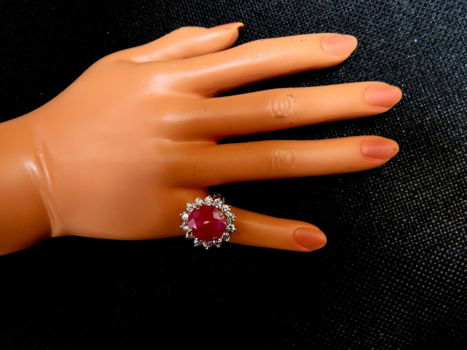 GIA-zertifizierter 16,37 Karat Rubin-Diamant-Ring 14kt im Angebot 1