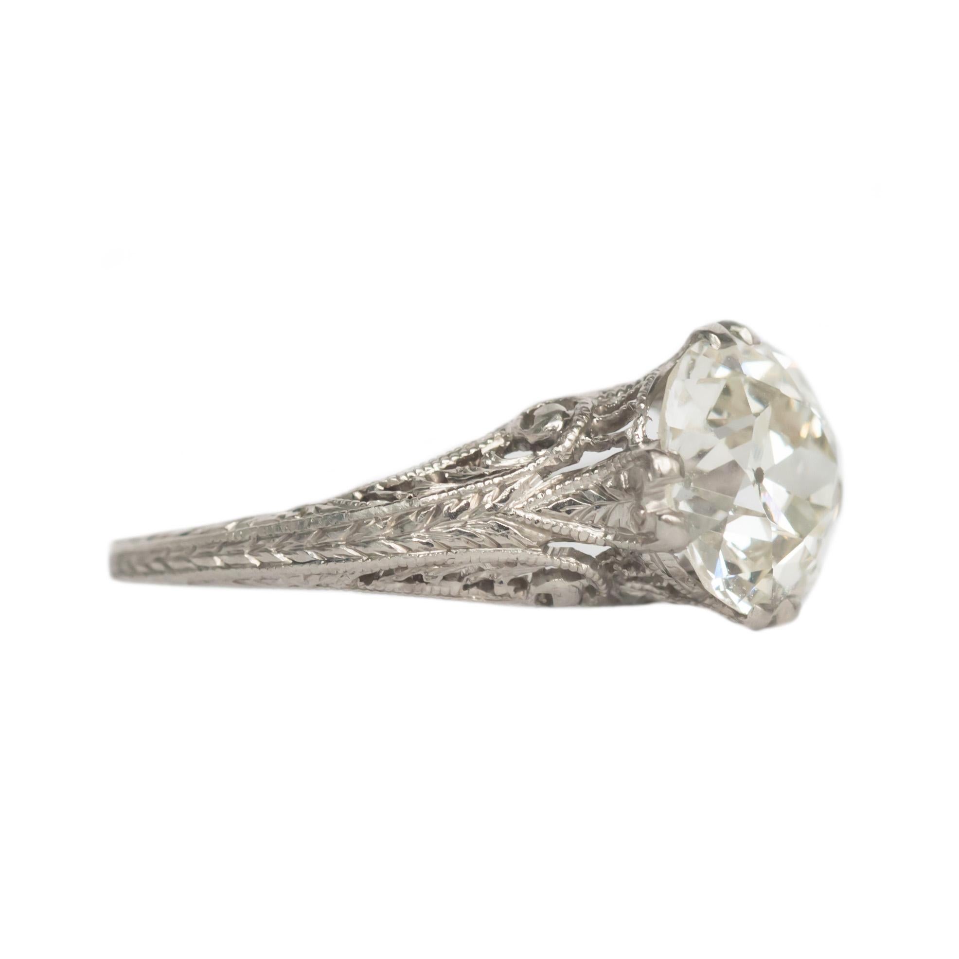 Art Deco GIA Certified 1.64 Carat Diamond Platinum Engagement Ring