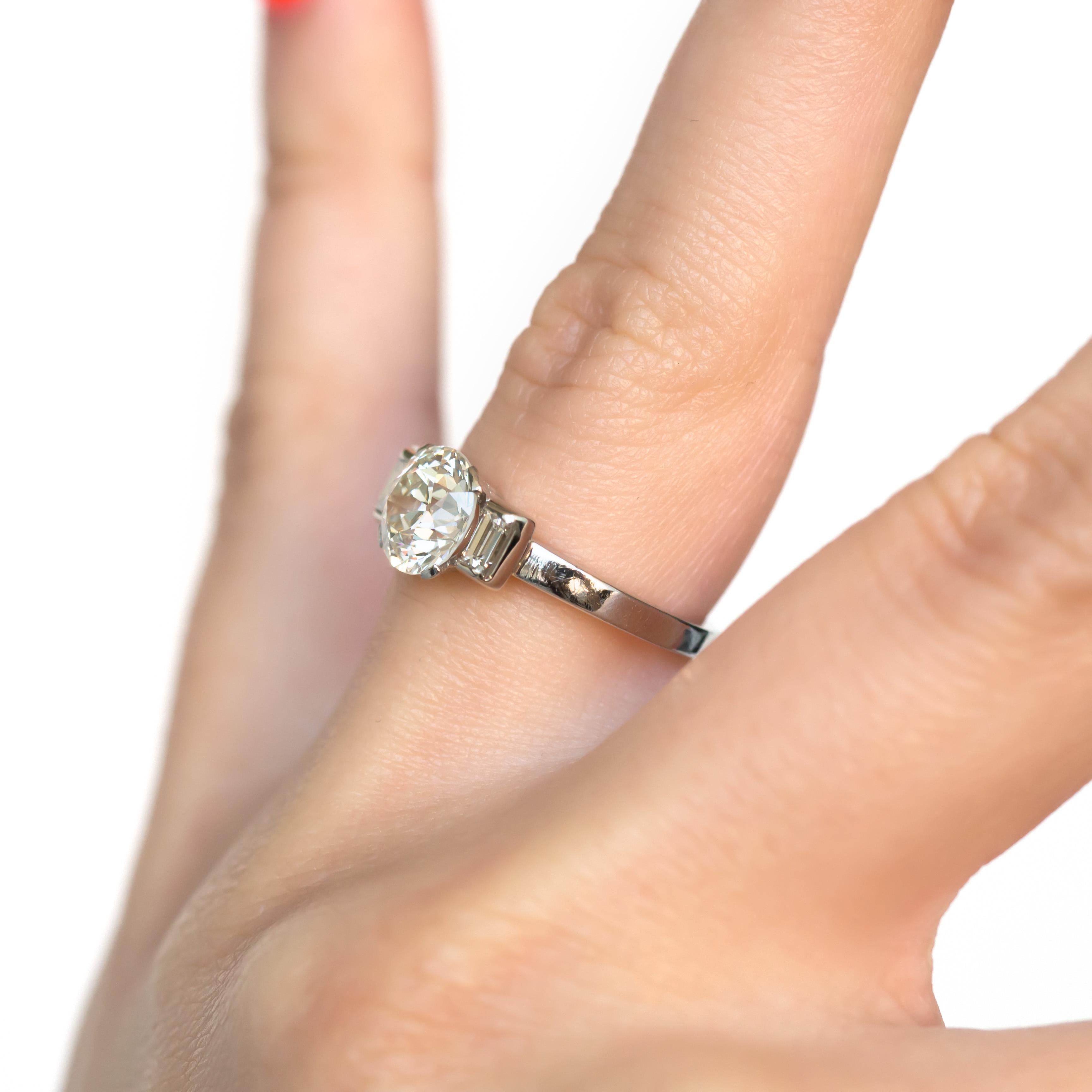 Women's GIA Certified 1.64 Carat Diamond Platinum Engagement Ring For Sale