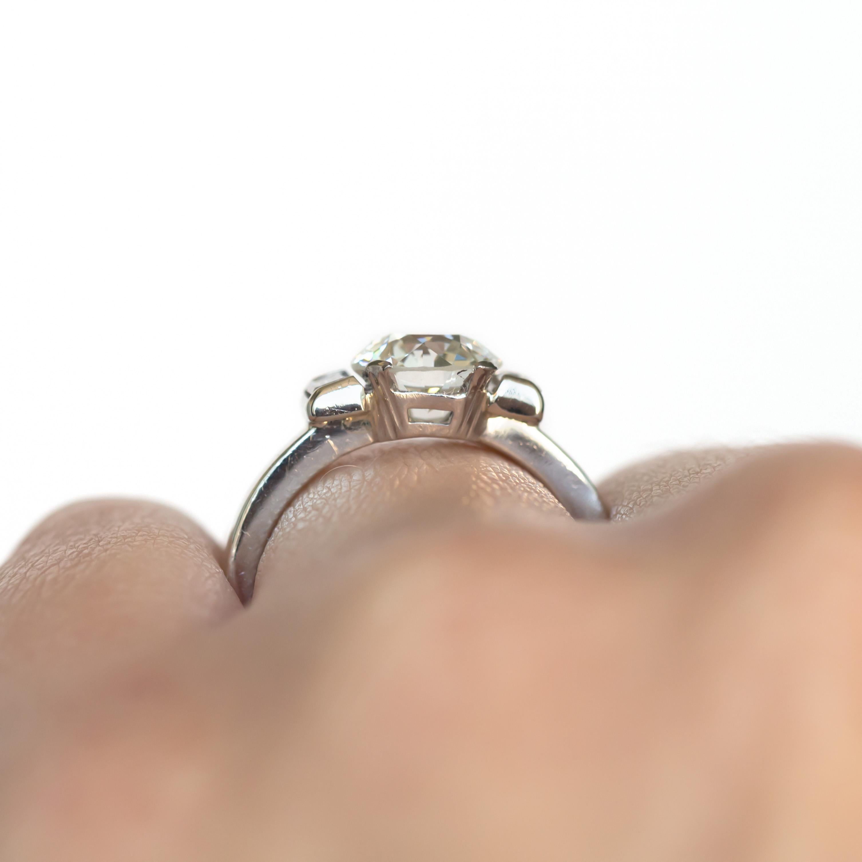 GIA Certified 1.64 Carat Diamond Platinum Engagement Ring For Sale 1