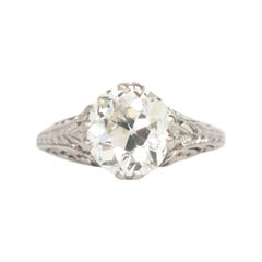 GIA Certified 1.64 Carat Diamond Platinum Engagement Ring