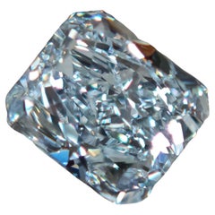 GIA Certified 1.64 Carat Light Blue Radiant Cut Diamond, Natural Color, VS1 Clar