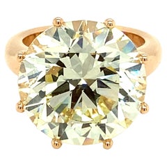 GIA Certified 16.40 Ct Diamond Solitaire Ring in 18 Karat Rose Gold