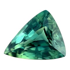 GIA Certified 1.64ct Sapphire Vivid Green Blue Untreated Triangle Cut Gemstone