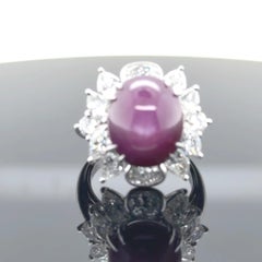 GIA Certified 16.52 Carat Unheated Star Ruby and Diamond Ring