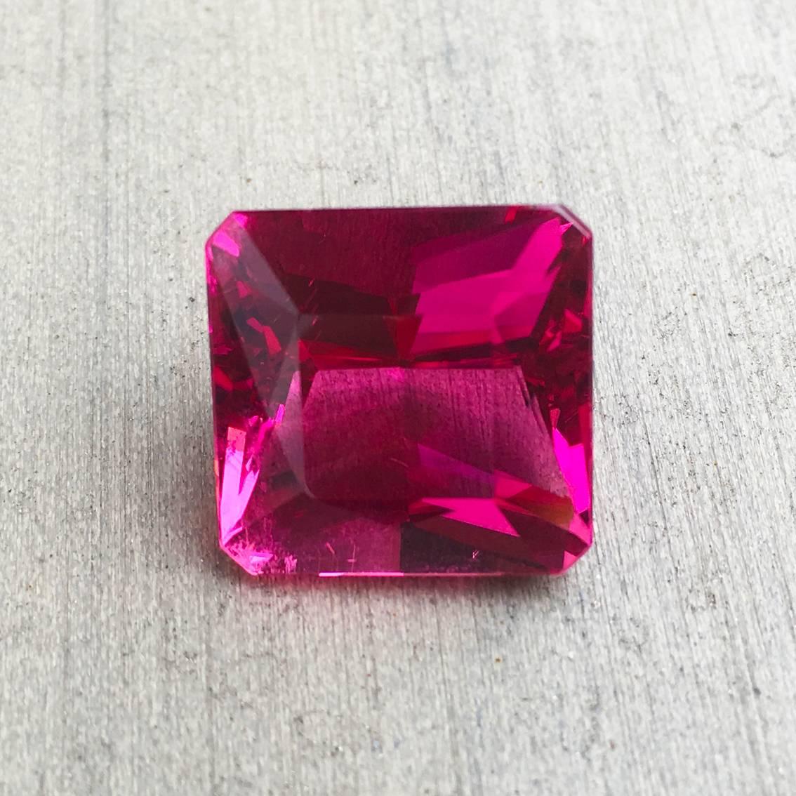 GIA Certified 16.54 Carat Octagonal Cut Pink Tourmaline Diamond Cocktail Ring 2