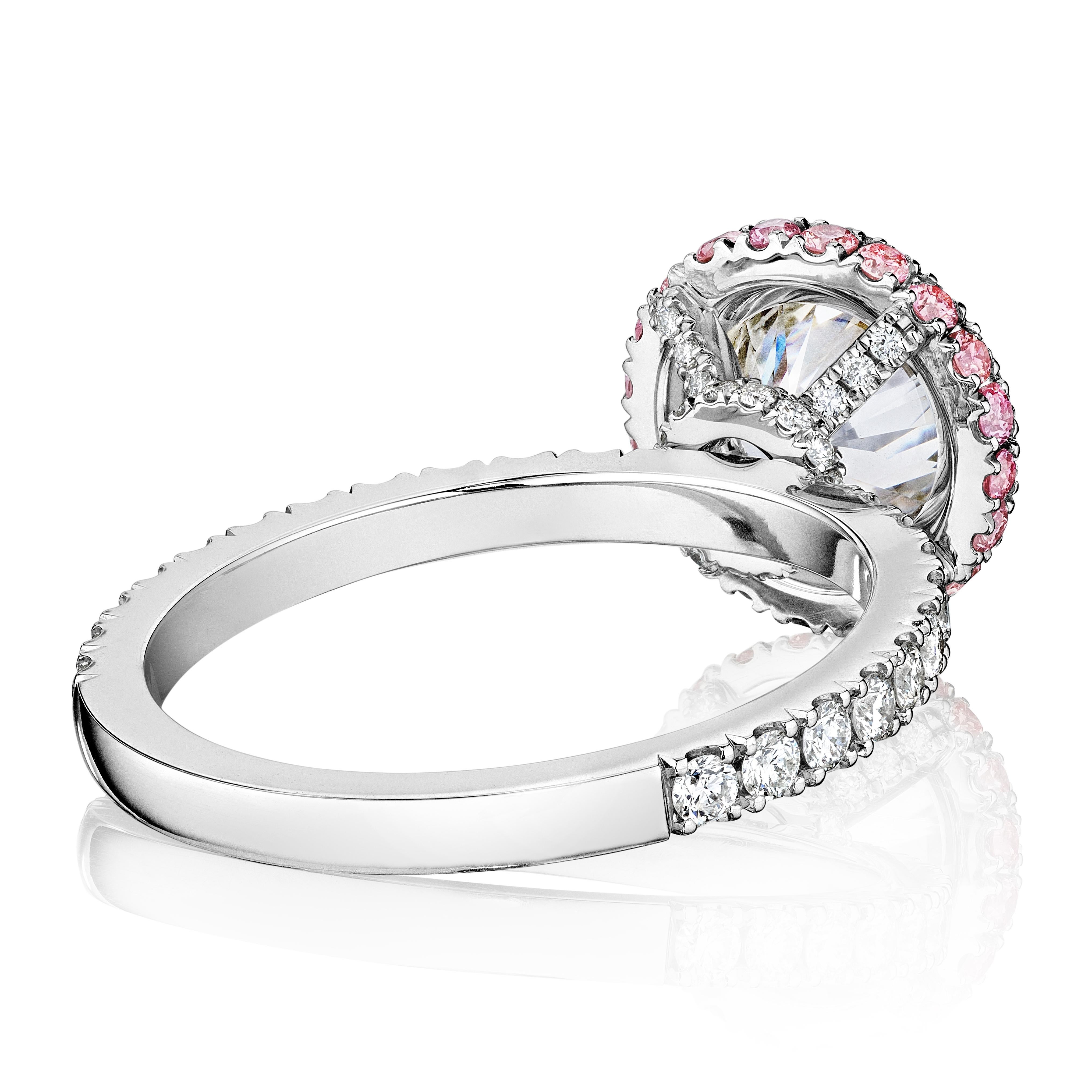 Modern GIA Certified 1.66 Carat E VS1 Round Diamond Engagement Ring 