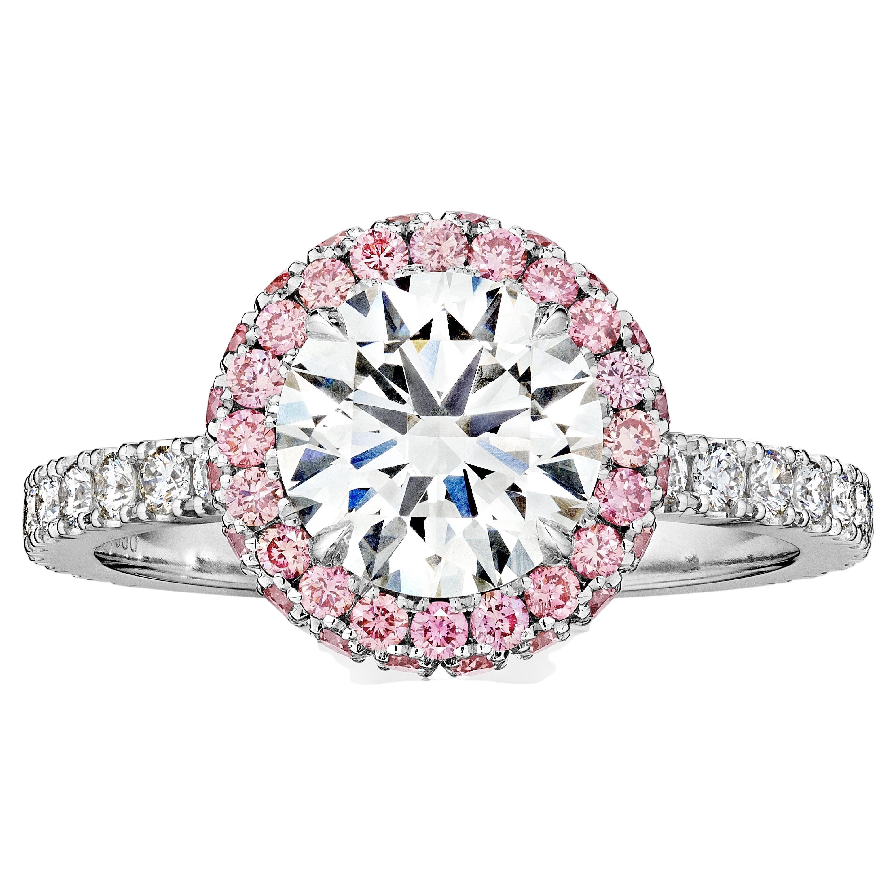 GIA Certified 1.66 Carat E VS1 Round Diamond Engagement Ring "Luna"