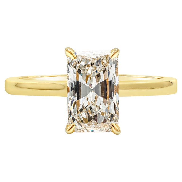 Gia Certified 1.66 Carat Elongated Radiant Cut Diamond Solitaire ...